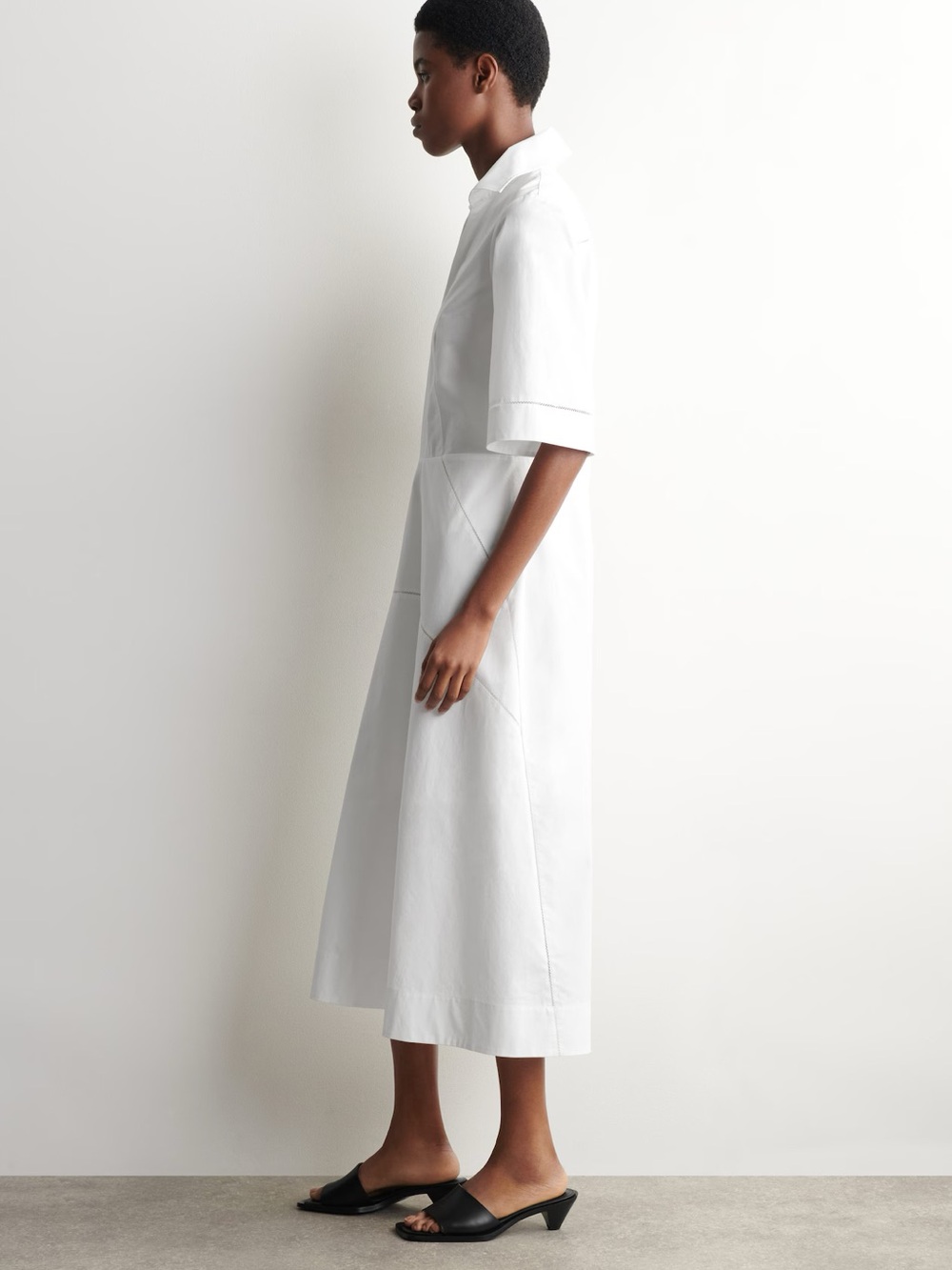NWT (size small) COS EMBROIDERED PIMA COTTON MIDI DRESS - Picture 2 of 10